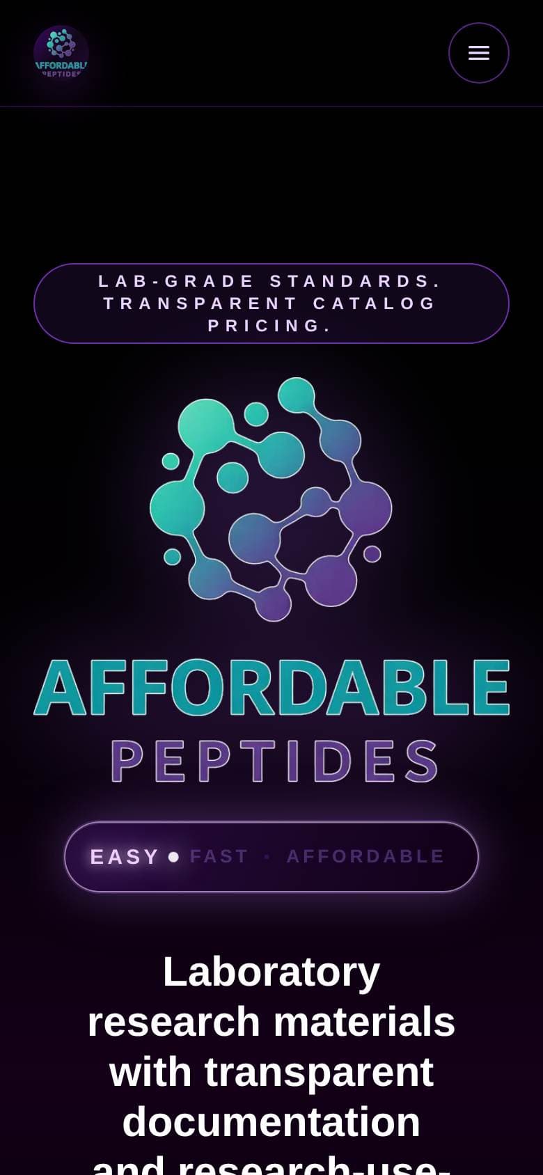 Affordable Peptides on a phone