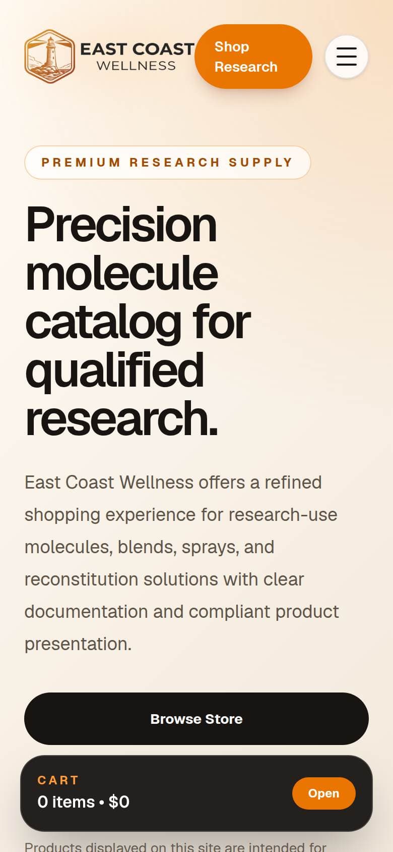 East Coast Wellness on a phone