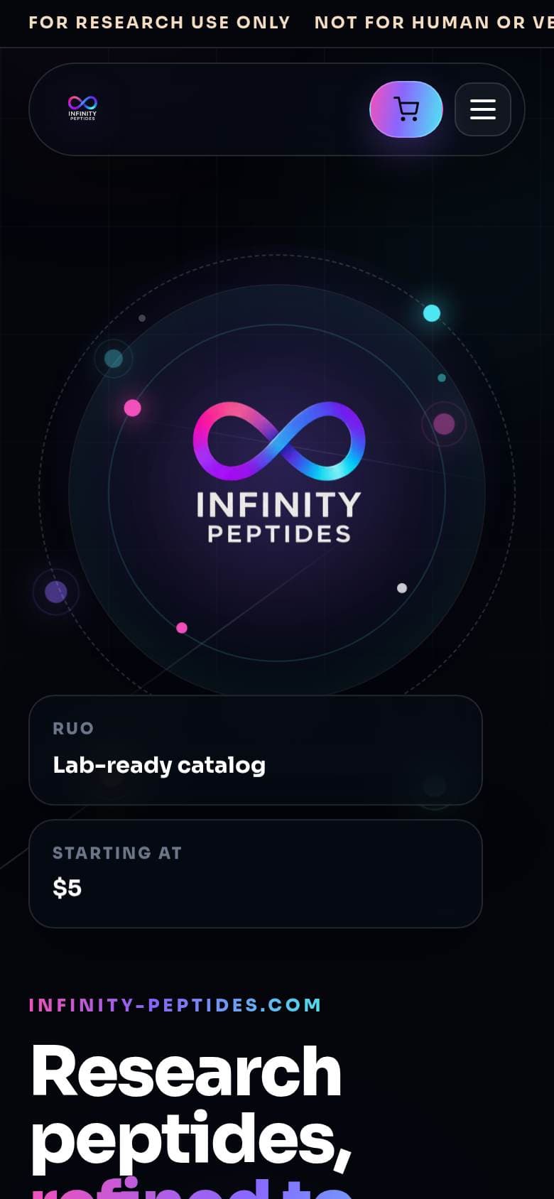 Infinity Peptides on a phone