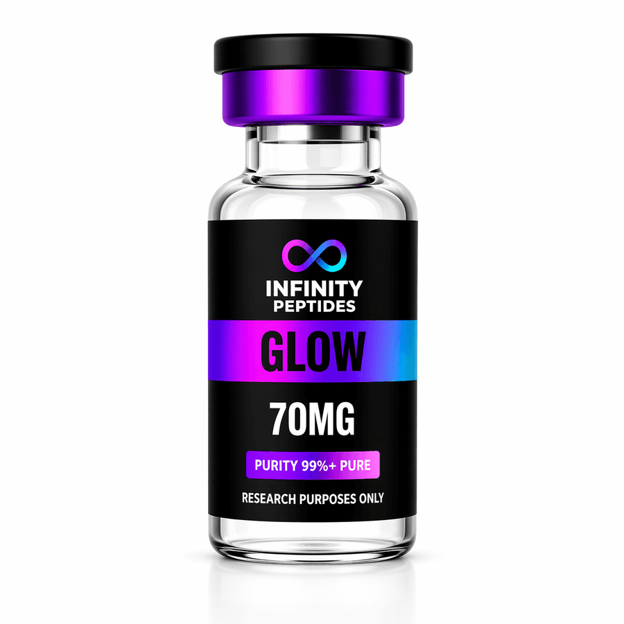 GLOW vial from the Infinity Peptides catalog